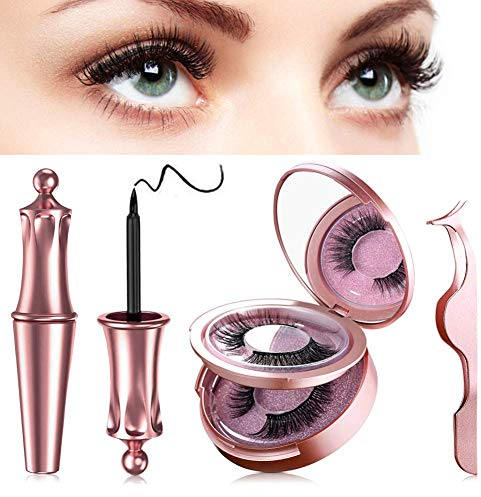 Magnetische Wimpern Eyeliner, Magnetischer Eyeliner Set Mit FlüssigkeitWasserdicht Gelfreier Magnetic Eyeliner und Wiederverwendbare 3D Magnet Wimpern,mit Aufbewahrungskiste+Pinzette