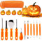 Jusduit Kürbis Schnitzset, 11 Stück Halloween Kürbis Schnitzwerkzeug,Edelstahl Kürbis Carving Set DIY Dekoration mit Tragetasche für Halloween Dekoration Erwachsene und Kinder