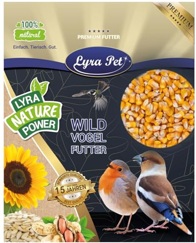 Lyra Pet® 20 kg Körnermais Futtermais Qualitätsfutter | Reich an Kohlenhydraten, Proteinen, Mineralien & Vitaminen | Ergänzungsfutter für Wildvögel & Kleinnager | Ganzjähriges Vogelfutter