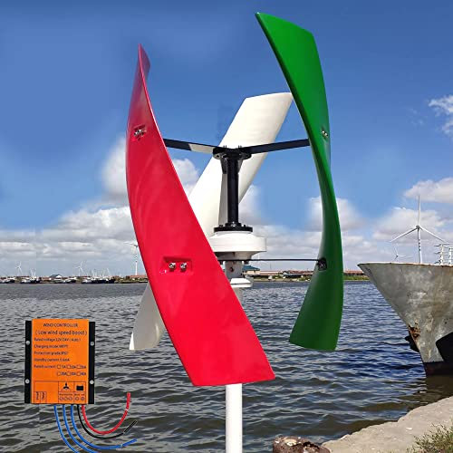 800W Windturbinen Generator Kits 3-Blatt Geräuschlos 12V 24V 48V Vertikal Windkraftturbinen Magnetische Levitation Stromerzeuger-Ausrüstung mit Laderegler für Haus