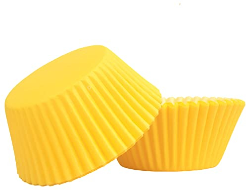 100Pcs Yellow Easter Paper Cupcake Cases for Baking, Muffin Cup Cake Paper Liners Small Muffin Cupcake Wrapper Paper Cases for Easter Holiday Wedding Birthday Xmas Party Cake Decoration