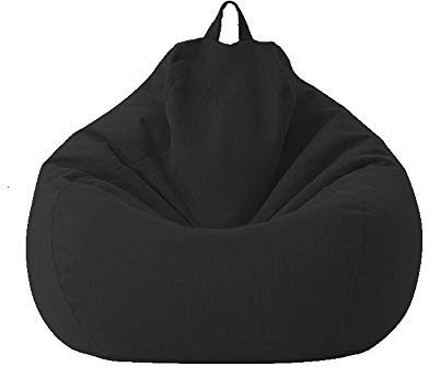 Highdi Sitzsack für Erwachsene Indoor Outdoor Sitzkissen Waschbarer Weicher Flauschiger Sofabettbezug Ohne Füllung Gartenkissen Bodenkissen (Schwarz,100x120cm)