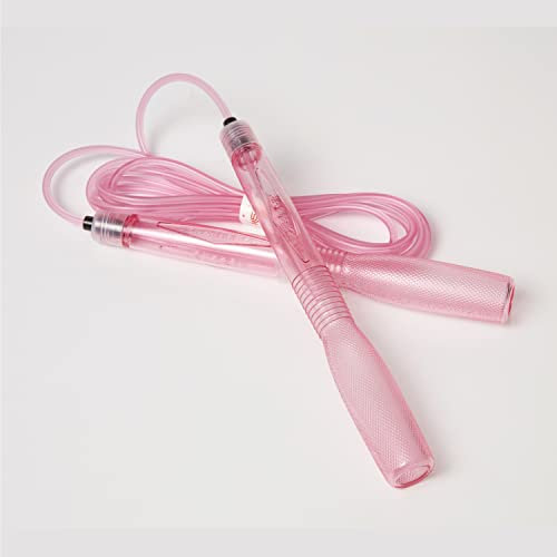 Exercise Jump Rope for Cardio, Boxing, CrossFit - Adjustable Skipping Rope for Men and Women, Lightweight, Tangle Free, Made in Korea(Crystal Gold Jumprope, UA-430) (New Gold Pink)