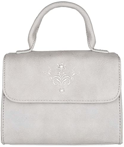 Lady Edelweiss Trachtentasche Mathilda 18301 | Henkeltasche mit Hirsch-Stickerei | Umhängetasche Damen (grau)