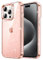 JETech Glitter Case for iPhone 15 Pro 6.1-Inch, Bling Sparkle Shockproof Phone Bumper Cover, Cute Sparkly for Women and Girls (Rose Gold)