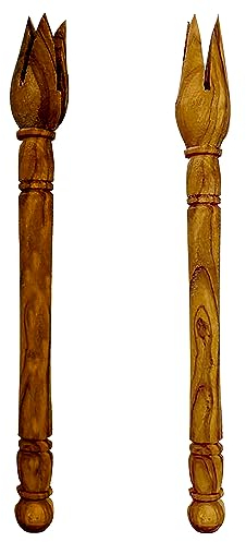 Juego de 2 tenedores de madera para aceitunas, tenedores y cucharas para recoger aceitunas, únicos, tallados a mano por artesanos. Appleyard & Crowe