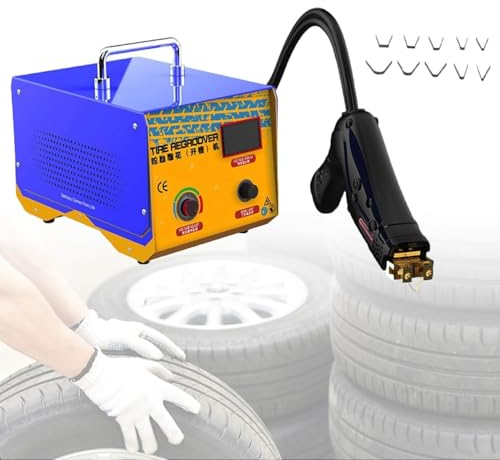 IINCOOY Elektrische Reifenrillmaschine, 1000 W Gummireifen-nachschneidegerät mit 10 Stück U/v-förmigen Klingen, Vertieft Profilmuster, Runderneuert Alte Reifen