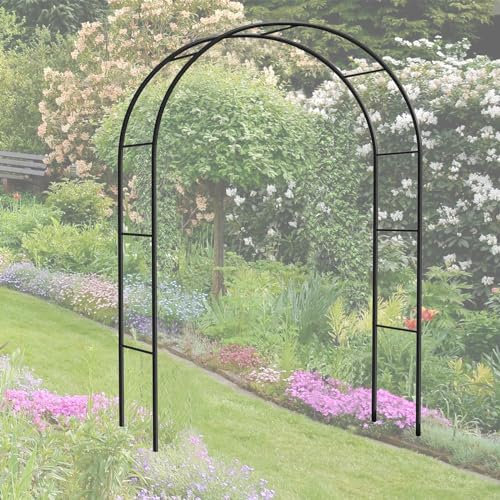 LIYI929GP Metal GardenArch Arbors Arbour Archway With Removable Base, Strong And Sturdy Stability Rose Arches Arbors Flower Stand, 120cm 160cm 180cm 200cm 240cm 350cm, Metal Plant Trellis Pergolas