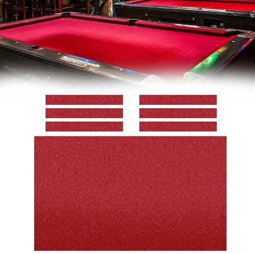 UYSELA Billardtuch, Billard Stoff Billardtisch Filz Billardtuch für 7ft 8ft und 9ft Pooltische Billardtischfilz Mattenstreifen,Bar,Hotel,Professionelle Billardtischdecke,Rot,8ft/2.43m