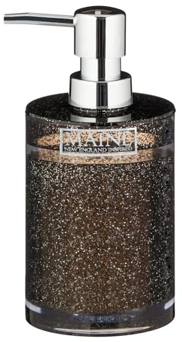 Soap Dispenser - Black Glitter - Liquid Detergent Shampoo Lotion Refillable Dispenser Bottle - Pump for Kitchen Bathroom Sink - Bathroom Essential Dispenser - Hand Soap Dispenser For Bathroom