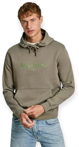 Pepe Jeans Herren New Joe Hoodie Sweatshirt, Grün (Safari Green), S