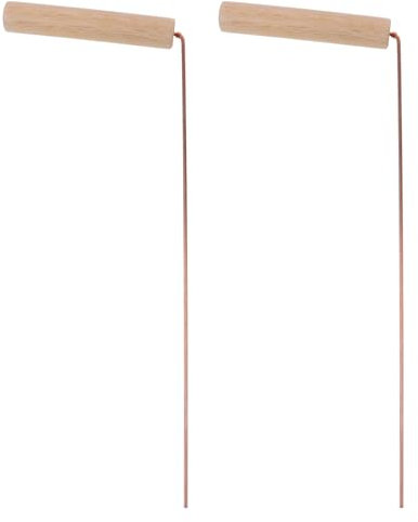 TOPPERFUN Baguette De Sourcier En Laiton Pour RadiesthéSie Et Chasse Au TréSor 31Cm Tige De Divination Portable Pour Localiser Eau Et or En Plein Air