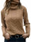 Joligiao Women’s Turtleneck Sweaters Long Sleeve Plain Jumpers for Women Cable Knitted Jumper Crew Neck Sweater Casual Pullover Autumn Winter Relax Fit Top Blouse Apricot M