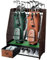 Ponsonbay Golf Bag Organizer Storage for 2 Bags with Drawer – Easy Assemble Golf Club Stand Ideal for Garage, Clubs and Basement (Black)