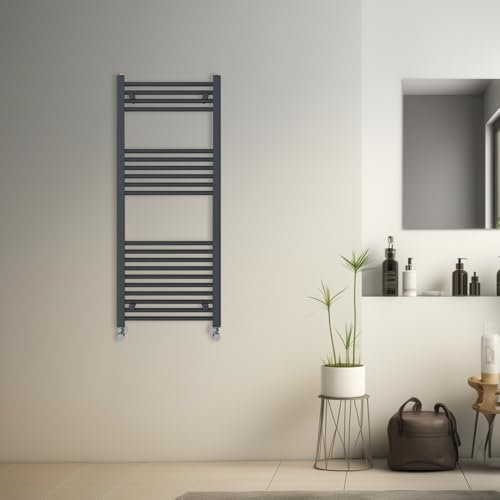 Blümme Heated Towel Rail Bathroom Ladder Radiator Straight 1200 x 500mm Central Heating Towel Radiator Warmer Anthracite