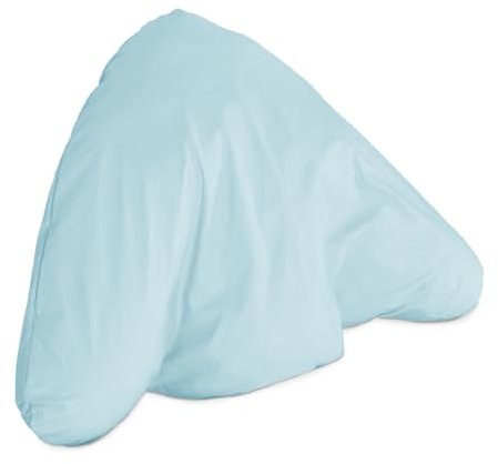 Lancashire Textiles Orthopaedic Batwing Shaped Neck & Back Support Pillow for Help with Cushioning and Sitting Complete with Light Blue Removable Pillowcase