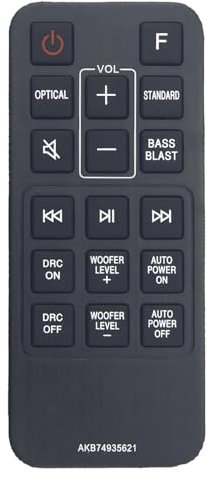 AKB74935621 - Mando a distancia de repuesto para LG SoundBar SJ2 SPJ2B-W SJ2.AEUSLLK SJ2.DEUSLLK SPJ2BW