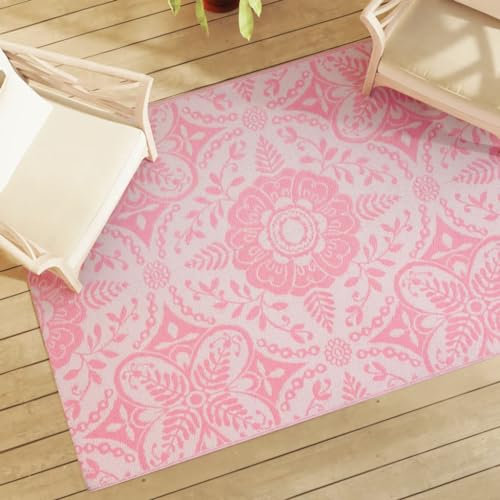 LXYZWRW Tapis d'extérieur pour pelouse et jardin en polypropylène Rose 140 x 200 cm