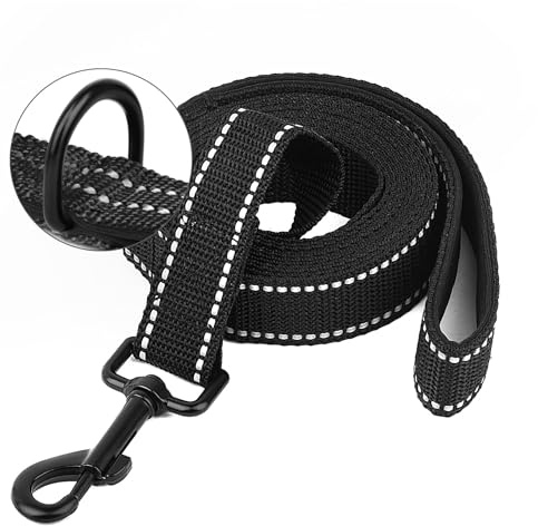 Long Line Dog Lead - 3M 10M 20M 30M Training Leash for Dogs Reflective Recall Dog Training Leads with Soft Padded Handle, Strong Extra Long Lead Leash for Large Medium Small Dogs (Black, 10M)