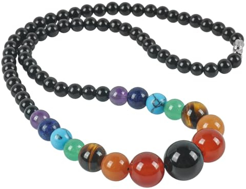 Lovionus89 7 Chakra Heilung Kristall Halskette für Frauen Männer, Stein Perlen Energie Meditation Halsketten