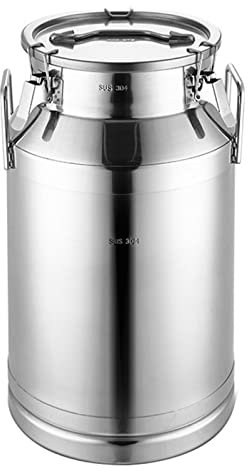 Générique Bidon à Lait en Acier Inoxydable 304 avec Couvercle scellé et poignée de Transport, Seau à Lait Robuste pour Le Stockage/Transport de liquides et de Solides, 20 L