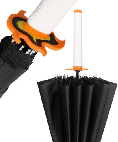 Anime Cosplay Dämon Regenschirm, Langstieliger Großer Samurai Regenschirm,16 Knochen Sturmfeste Multifunktionale Regenbekleidung, Geeignet Für Slayer Fans Zum Weihnachtsgeburtstag, Rengoku Kyoujurou