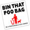 1 x Sticker Bin That Poo Bag Warning Mess Dog Pet Puppy Self Adhesive Signs Responsible Owner Clean Walk Poop 100mm Labels H11E
