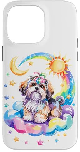 Rainbow Clouds Lhasa Apso Case for iPhone 14 Pro Max