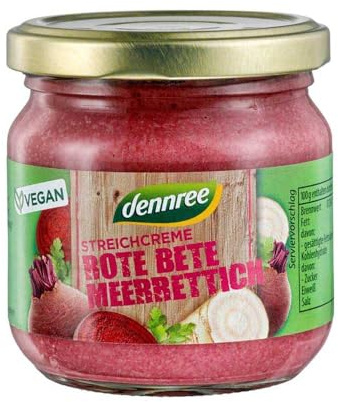 dennree Streichcreme, Rote Bete Meerrettich, 180g (1)