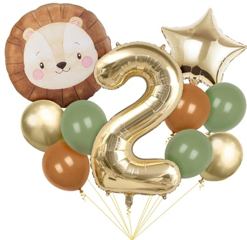 Dschungel Deko Geburtstag, 38 Stück Luftballons Tiere, Dschungel Tiere Luftballons Safari Erster Geburtstags Luftballons, Waldtiere Grüner Tiere Luftballon für Kinder Geburtstag (Nummer 2)