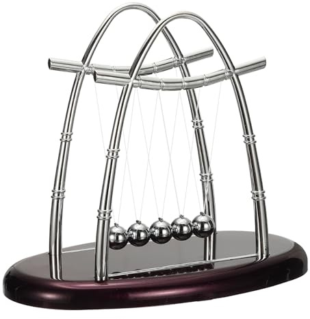 PATIKIL Newtons Cradle, Newton's Cradle Pendulum 5 Balance Balls Desk Toys Gravity Ball Cool Funny for Physics Toys Adults Science Men Office Desk Decor Home Gift, Sailboat, l