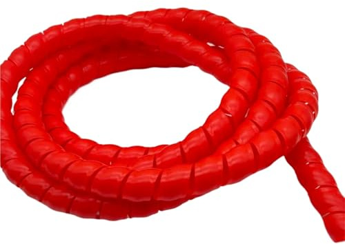 Styire Flexible EV Charging Cable Protector Sleeve 2 Meters Spiral Wrap Cables Oil Pipes Protection Tube Guard Cover(Red,ID 20mm)