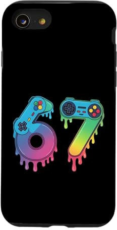 Funny Six Seven 6 7 Meme Gen Alpha Gaming Gamer 6 7 Boy Girl Case for iPhone SE (2020) / 7/8