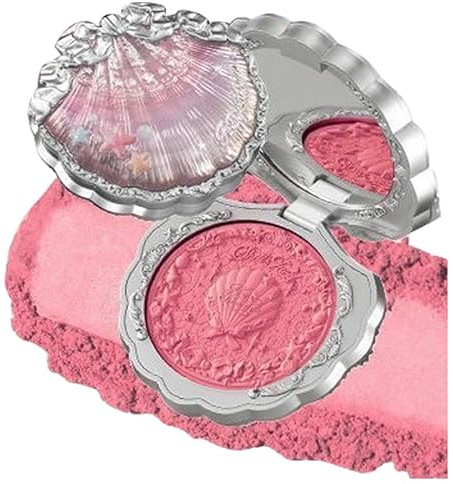Flower Knows Shell Pearl Rouge Mattes Finish Geprägter Puder für sanften natürlichen Glow Vintage-inspirierte romantische Ausstrahlung (C05)