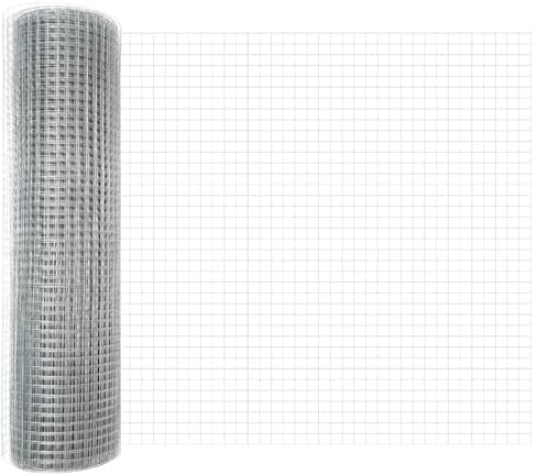 Rouleau de grillage soudé argenté 0,8 x 10 m pour jardin, terrasse, robuste, durable, protection simple, aspect moderne, 1 rouleau