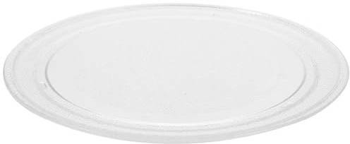 Plato Giratorio de Vidrio 25,5cm Repuesto, para Microondas | Base Plana, Color Blanco, Fácil de Limpiar y Apto Lavavajillas, Acabado Suave y Aspecto Moderno