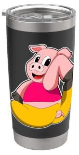 Schwein Yoga Fitness Gymnastik Doppelwandiger Edelstahl-Thermobecher