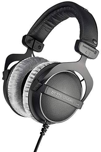 beyerdynamic DT 770 Pro Studio - Cuffie over-ear chiuse, design professionale per registrazione e monitoraggio, 80 Ohm, colore: grigio