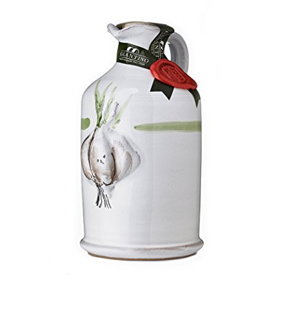 Cruche en Céramique avec Huile Extra Vierge d'Olive aromatisé à l'ail 250ml