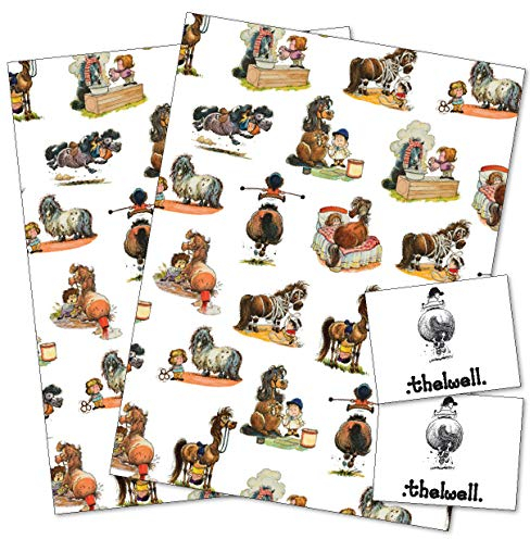 Geschenkpapier Pferd und Pony von Thelwell