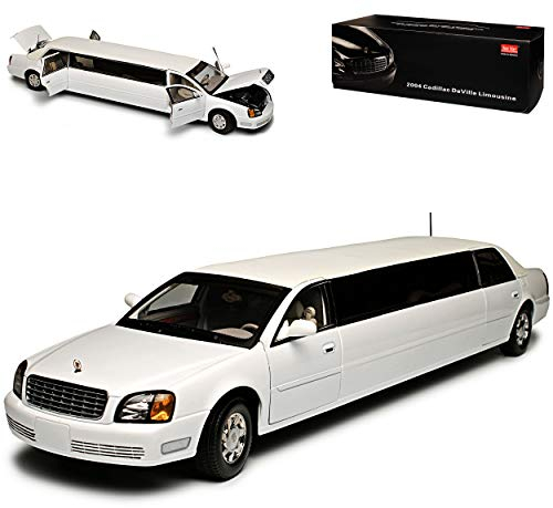 Sun Star Cadilac Deville Stretch Limousine Weiss 1999-2005 1/18 Modell Auto