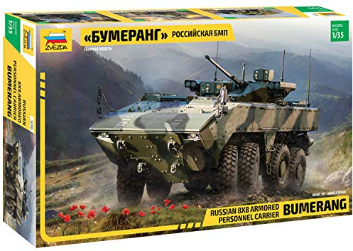 Zvezda 530003696-1:35 Bumerang-BM Russ.InfantryFight.Veh - Plastikbausatz - Modellbausatz - Zusammenbauen - Bausatz - für Einsteiger - detailliert, Unlackiert