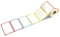 300 Stück Namensschild Aufkleber mit perforierter Linie für Schule, Büro oder zu Hause (6 bunte Bordüren, 9 x 5,6 cm)