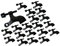 QCAA Hinge Pin Door Stopper, Zinc Die Cast, Matte Black with Black tip & Spacer, Made in Taiwan, 20 Pack
