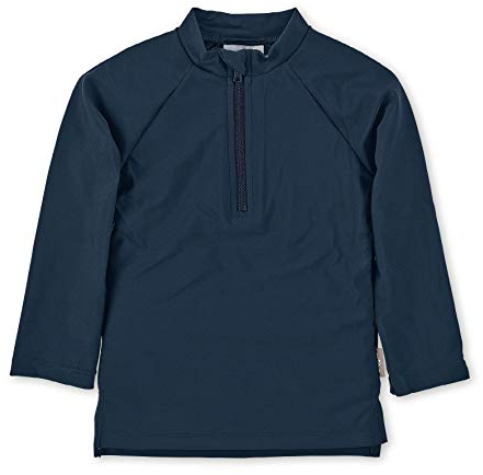 Sterntaler Badeshirt langarm uni - UV-Schutz 50+ Schwimmshirt mit Stehkragen - Unisex UV Shirt mit Frontreißverschluss und Kinnschutz - Kinder Badebekleidung, marine, Größe 104