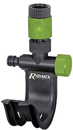 Ribimex PRA/DV.9113 Schlauchhalter für Wasserhahn, Grau/Grün