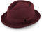 fiebig Medlock Pork Pie Diamond mit Ripsband | 100% Wollfilzhut für Damen und Herren | Angenehm Leichter Sitz im Sommer und Winter | Wollfilzhut Made in Italy (57-M, Dunkelrot)