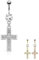 Treuheld® | Bauchnabelpiercing mit Kreuz | 3 Farben [01.] - Silber