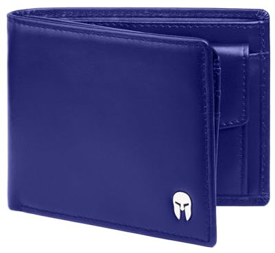 SPARTANO Herren Geldbörse, Herren Wallet mit RFID-Schutz, mit Münzfach, Portemonnaie mit 11 Kreditkartentasche und 2 Geldscheine - Zeus (Blau)