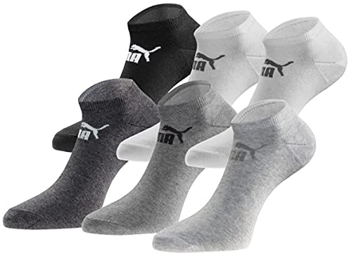 PUMA Sneakersocken 18 Paar Pack Statement Edition Damen und Herren | Baumwollmischung, elastischer Bund, flache Zehennaht, niedrige Schafthöhe, farbiger Mix, geeignet für Alltag, Büro, Freizeit.